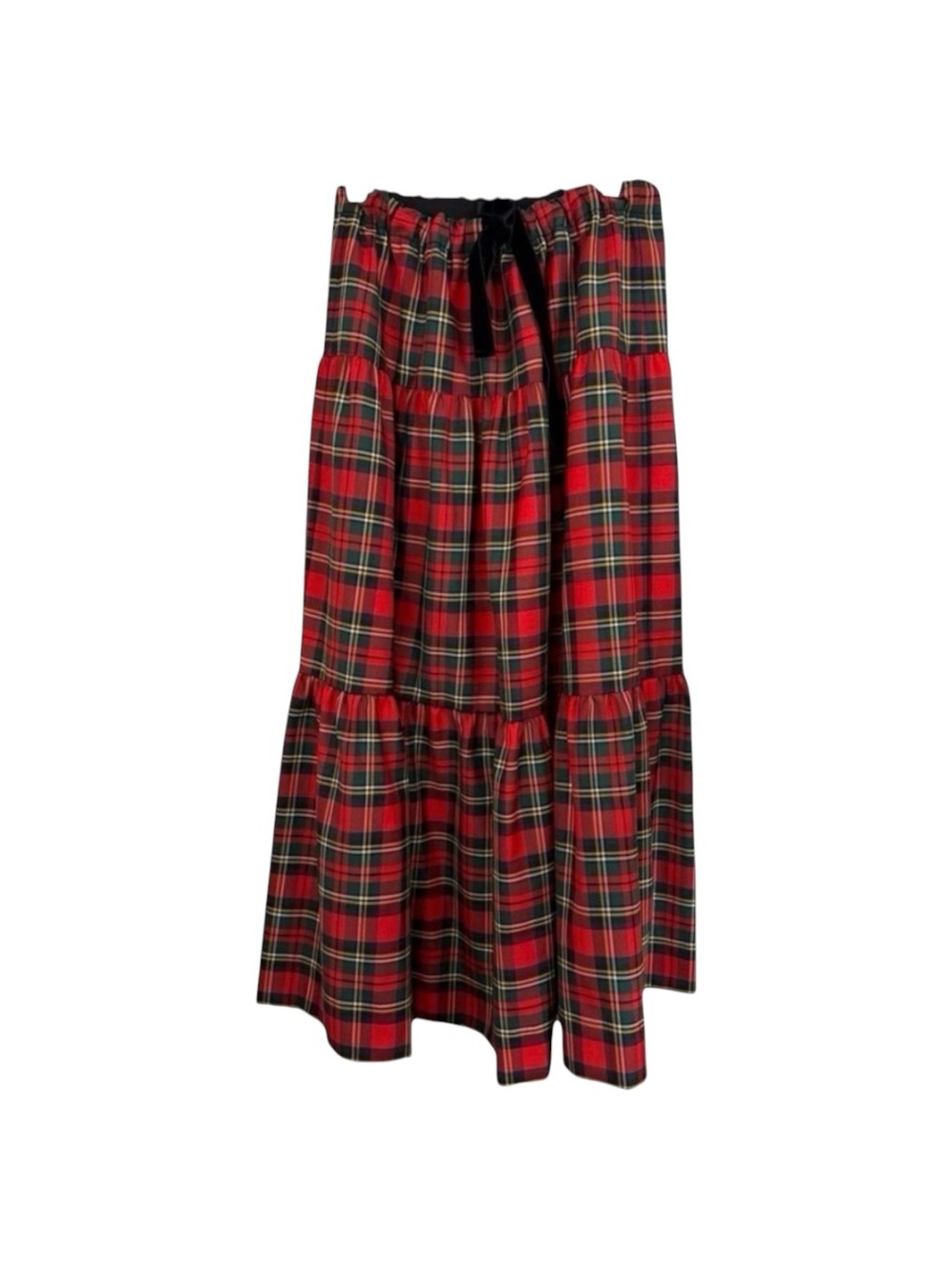 J Crew Tiered Tartan Maxi Skirt Sz Large Wool Blend Holiday Plaid H2488